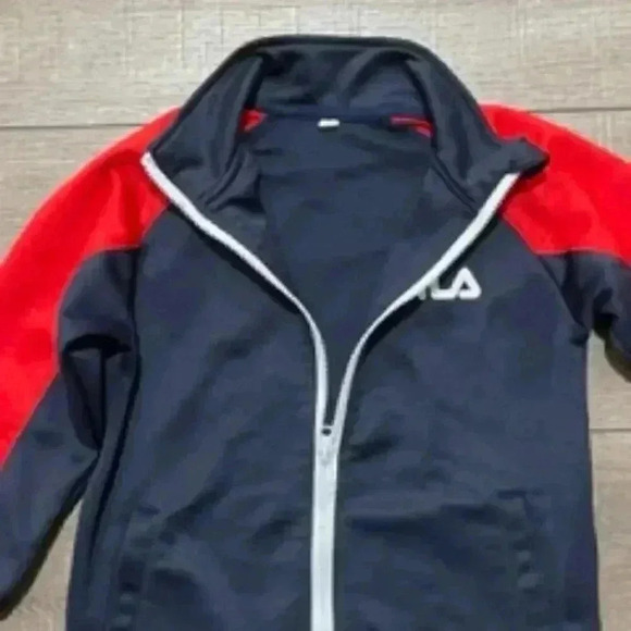 Fila Red And Black Full Zip Soccer Baseball Warm Up Jacket‎ Boys Sz 5/6 EUC - Picture 10 of 12
